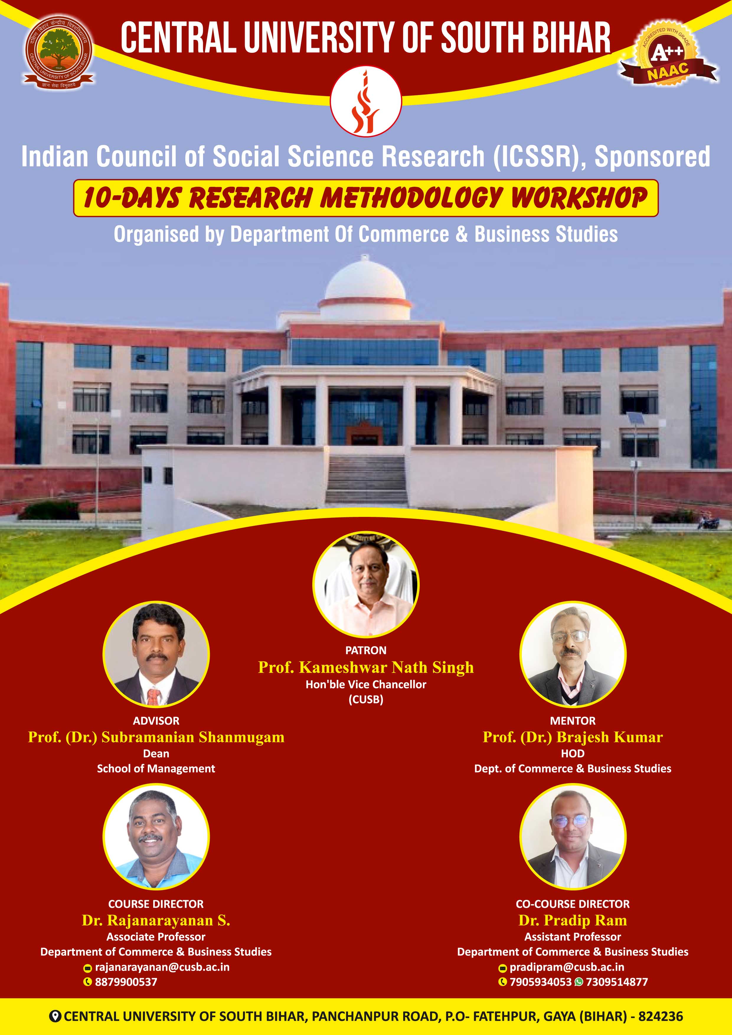 ICSSR SPONSORED TEN DAYS RESEARCH METHODOLOGY WORKSHOP