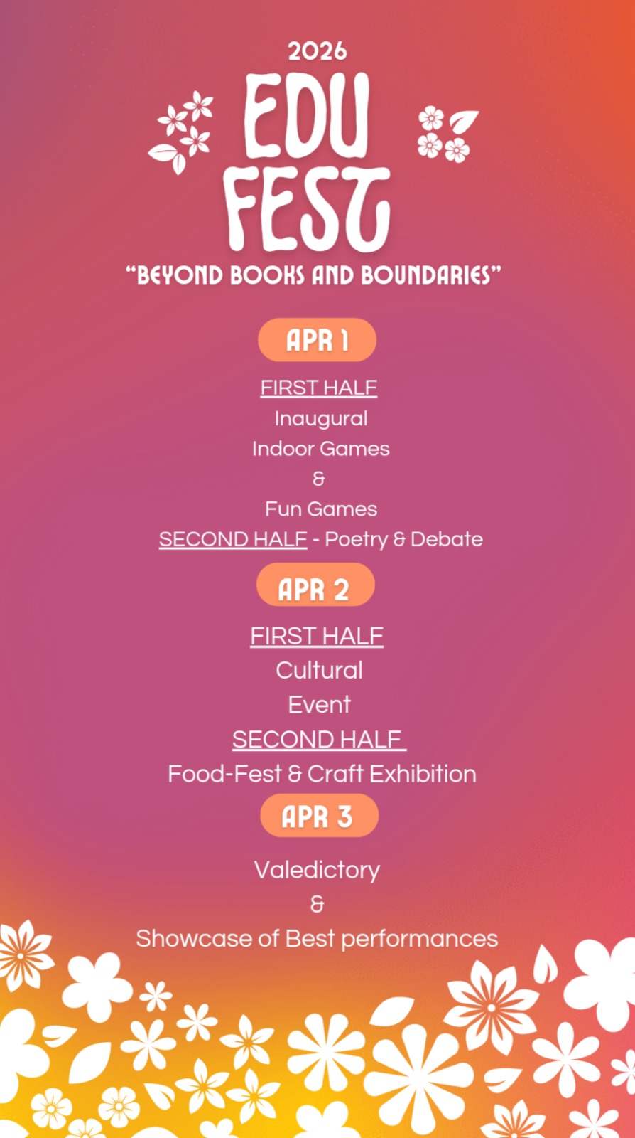 EDU-FEST 2026 (scheduled from April 01 to April 03, 2026)