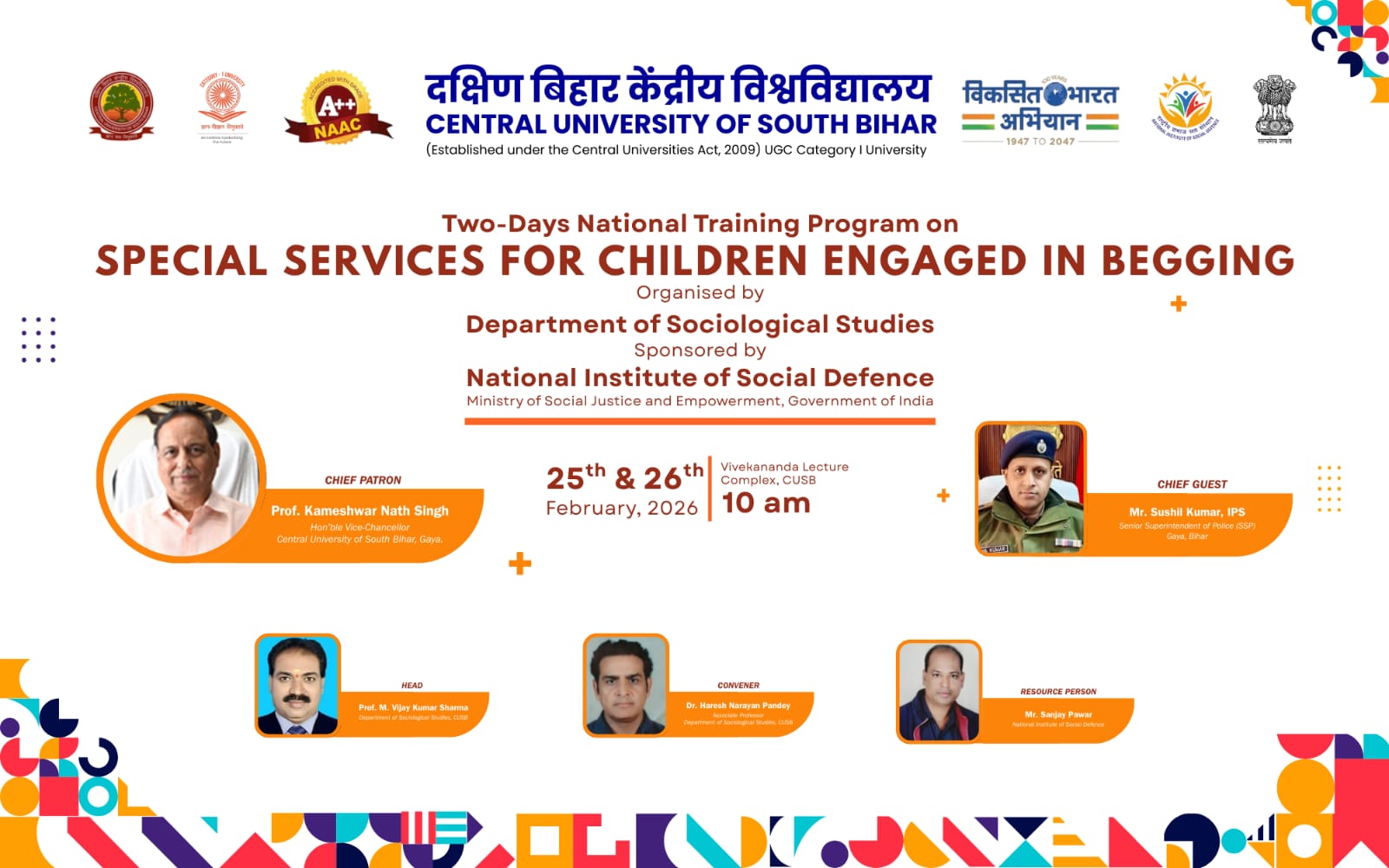 Two Days National Training Programme : Special Service for Children Engaged in Begging