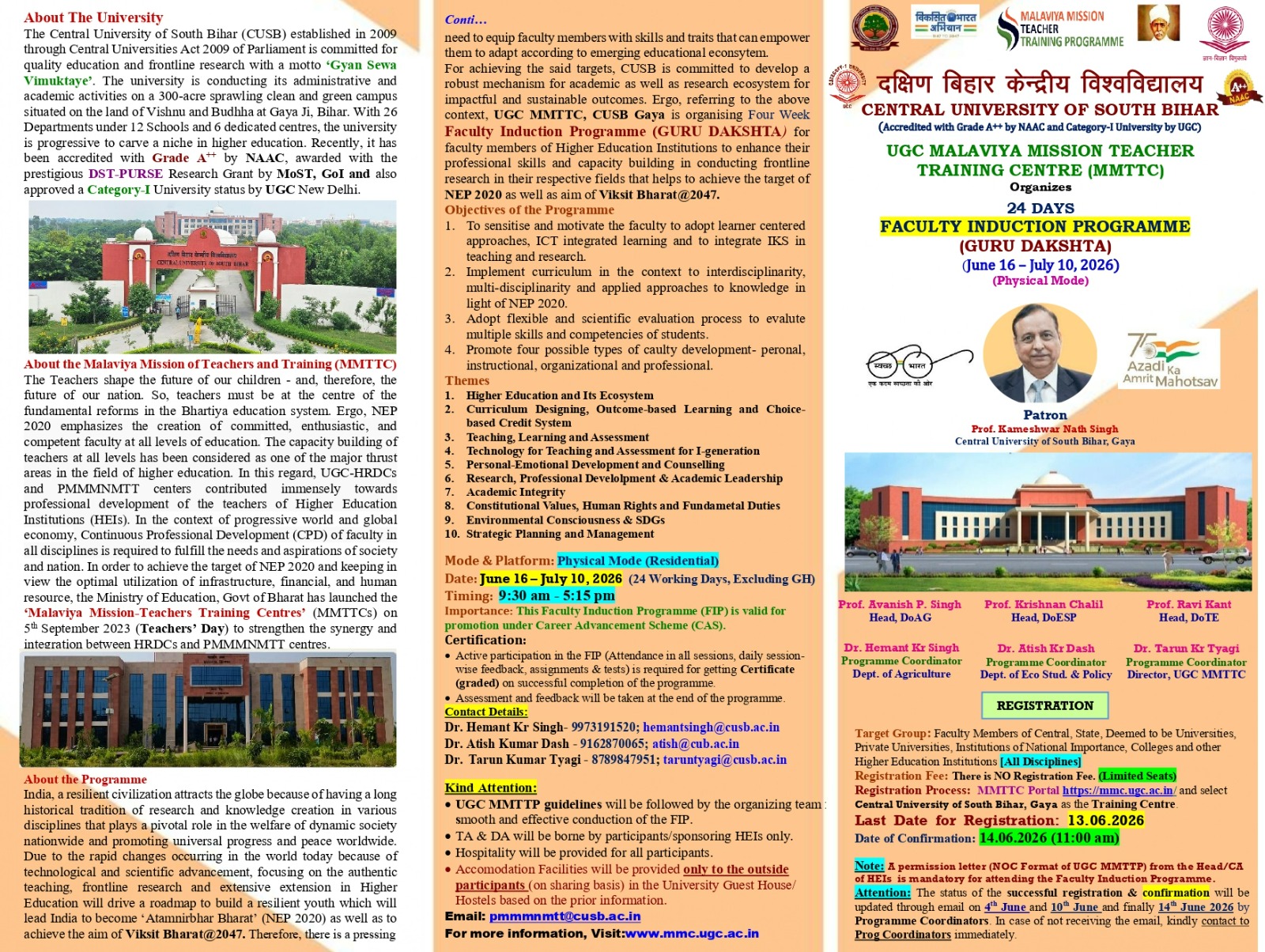 24 Days Faculty Induction Programme (GURU DAKSHTA) [4th June, 10th June & 14th June 2026 (11:00 am)]