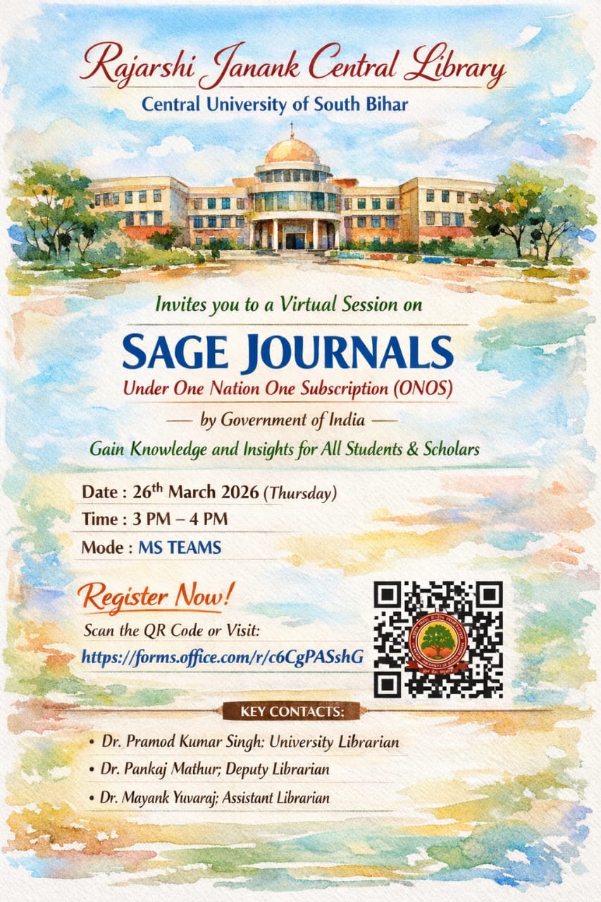 Sage Journals Under One Nation One subscription (ONOS) held on Dated: 26.03.2026