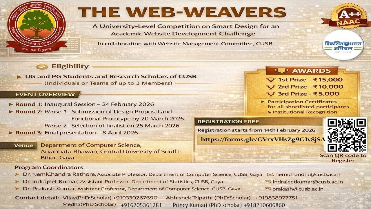 Competition on Smart Design for Website Development (Registration From 14th Feb, 2026)