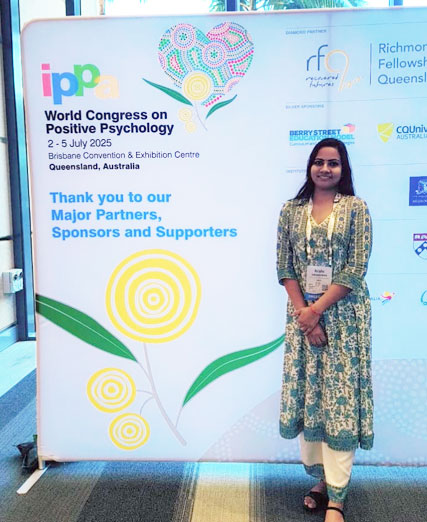Nishi Srivastava, a research scholar from Psychology Department of CUSB participated in IPPA World Congress 2025 in Australia